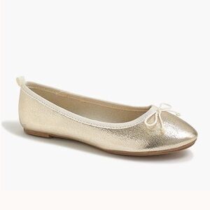 J. Crew Factory Gold Dress Shoes with Elegant Bow